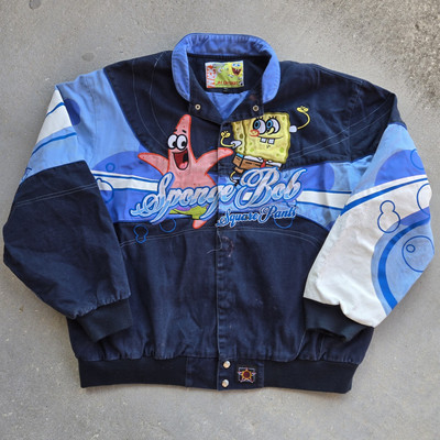 ジャケット・アウター SpongeBob Jeff Hamilton Racing Jacket Vintage Jeff Hamilton SpongeBob SquarePants Racing Nascar