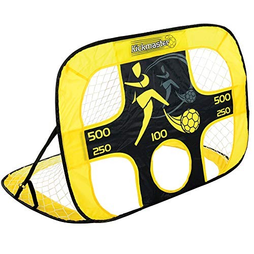 Kickmaster Pop-Up Goals and Target Shots - Versatile 2-in-1 Soccer Goal Set - 