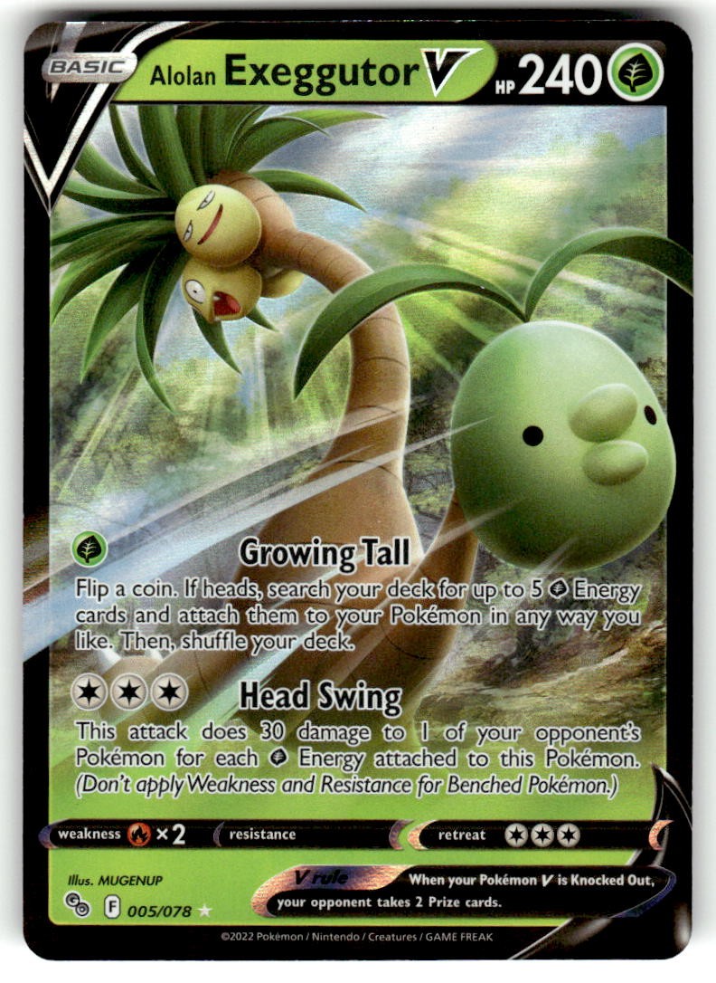 Alolan Exeggutor V Holo Ultra Rare Pokemon GO 005/078 NM
