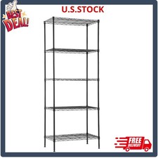 14" D 24" W 60" H Wire Shelving Unit Metal Commercial Shelf with 5 Tier Layer