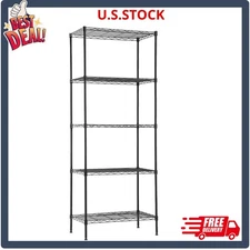14" D×24" W×60" H Wire Shelving Unit Metal Commercial Shelf with 5 Tier Layer