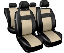 Kunstleder Autositzbezüge Schonbezüge Beige Set für BMW X5 E53 E70 F15 G05