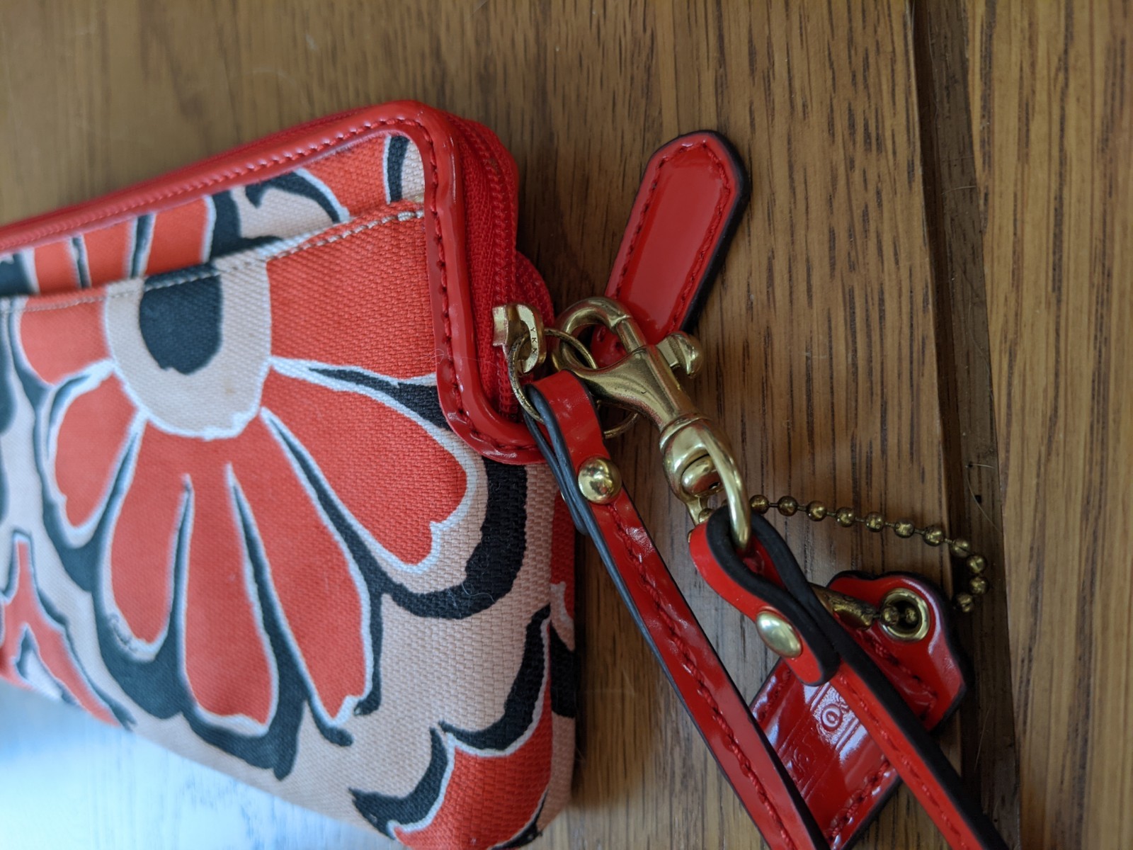 Coach Printed Floral Double Zip Pocket Cotton Canvas  Wallet thumbnail 13