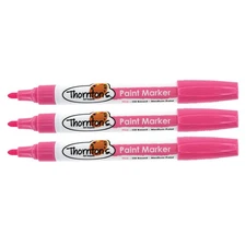 Thornton's Art Supply Oil-Based Paint Markers, Medium Point, Pink Ink, Set of 3
