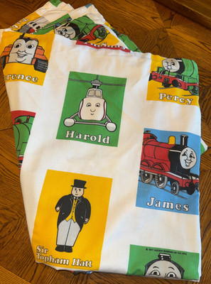 vtg 90s Thomas the Tank Engine & Friends Duvet Comforter Quilt Cover Twin Size