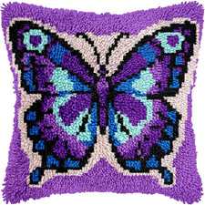Butterfly Latch Hook Kits for Adults Beginners Animals Latch Hook Pillow Kit Pre