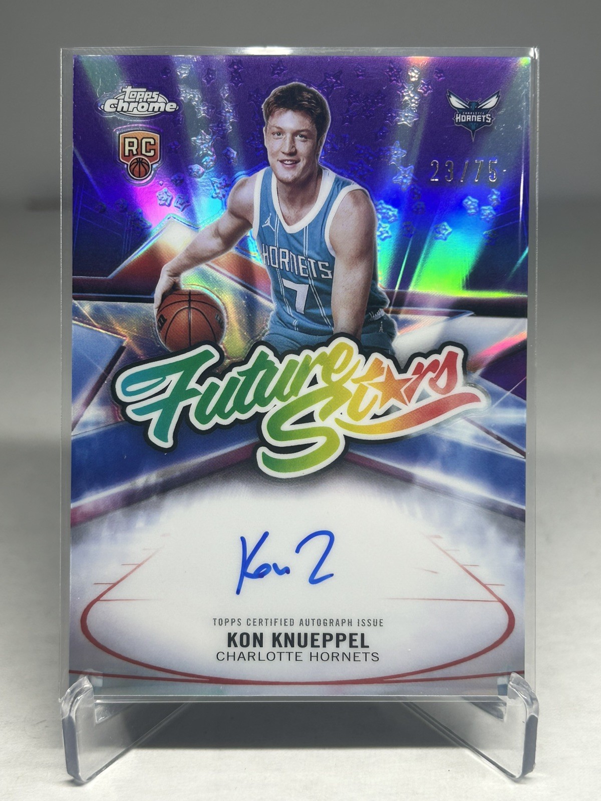 2025-26 Topps Chrome #FS-KK Kon Knueppel Future Stars Purple Auto /75