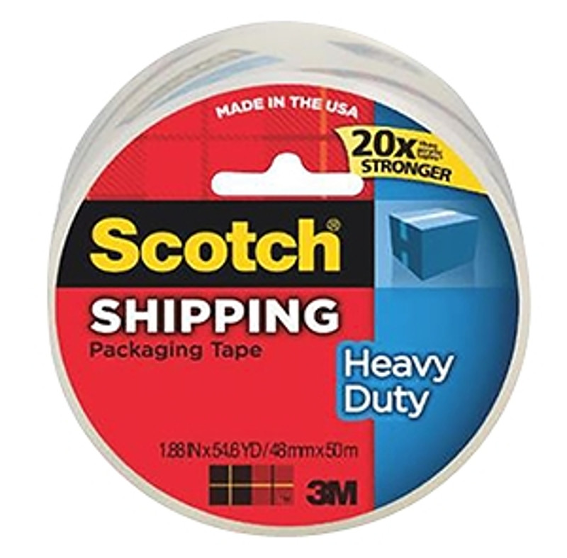 Scotch Heavy Duty Packaging Tape, 1.88" x 54.6 yd, Designed for Packing
