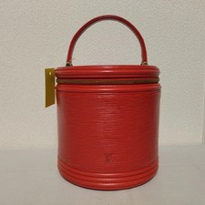 LOUIS VUITTON LV Logo Cannes Hand Vanity Bag Epi Leather Red M48037 86YH741