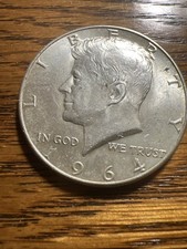 1964 JFK Half Dollar (90% Silver )  Uncirculated Half- Single Coin Beautiful.