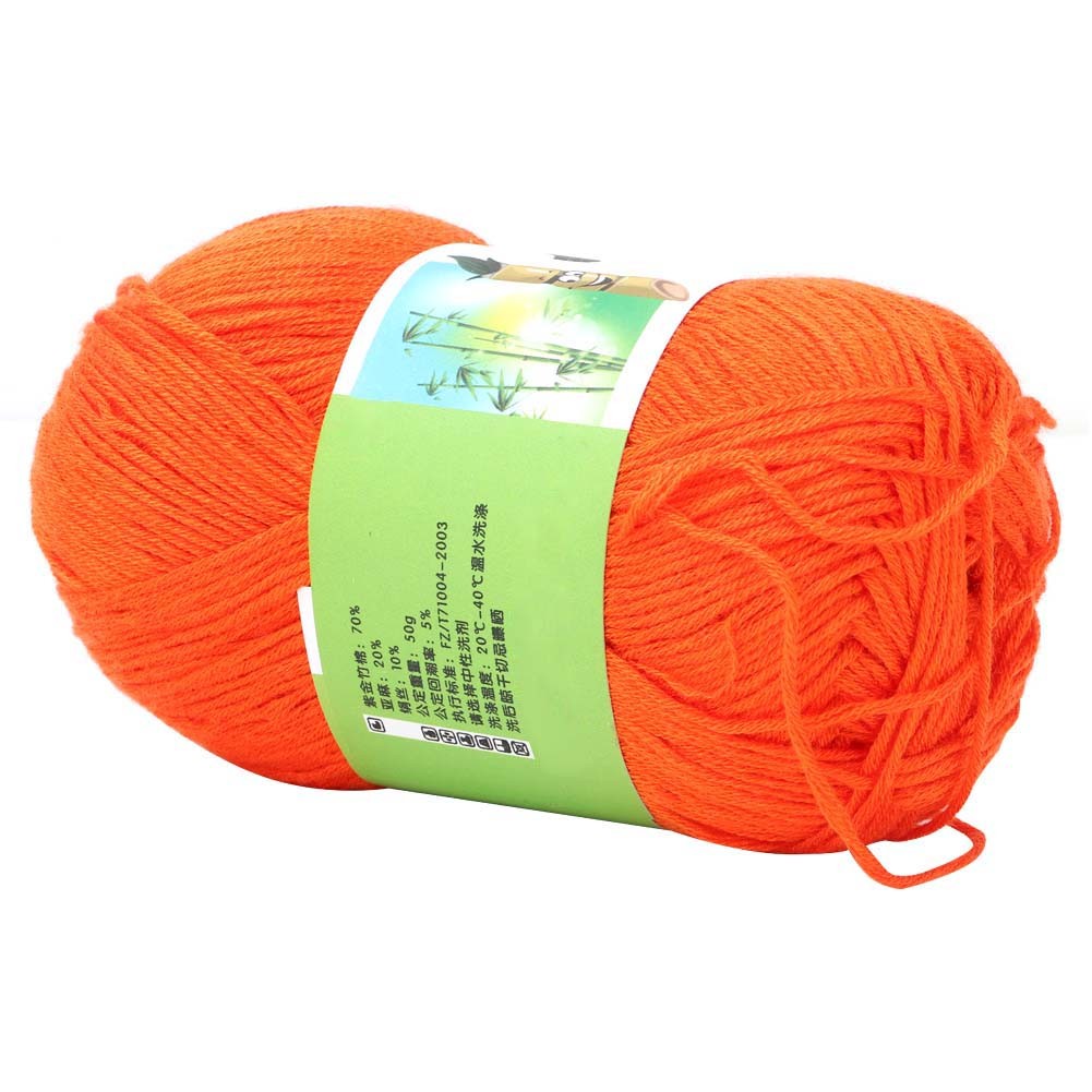 Popular Medium Fine Bamboo Charcoal Line Cotton Woven Sweater Scarf Yarn( Orange