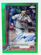 2025 Topps Chrome Nacho Alvarez Jr. 💚 Green Refractor 💚 Auto /99 RC Braves