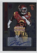 2015 Panini Contenders Draft Picks College Ticket Blue Foil Josh Shaw Auto 1p5