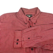 Eddie Bauer Mens XXL Tall Button Down Shirt Red Plaid Long Sleeve xxl