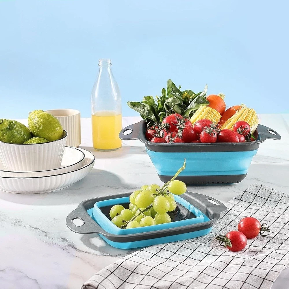 Collapsible Silicone Colander Strainer - Thumbnail 2