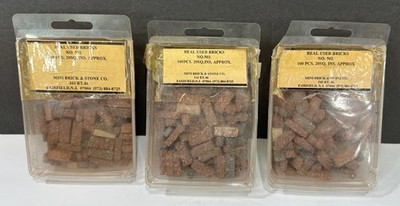 Dollhouse Railroad Miniature Mini Red Craft Bricks 3 Packs Sealed 1'' Scale 300