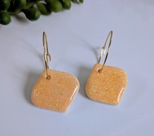 💕  Light orange Handmade Polymer Clay Earrings💕