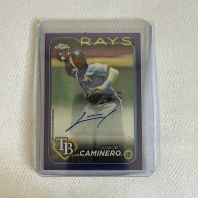 2024 Topps Chrome Update Series - Junior Caminero  Purple Refractor Auto 116/250