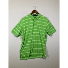 Polo Ralph Lauren Polo Shirt Mens XL Green Striped Short Sleeve Cotton Pony Logo