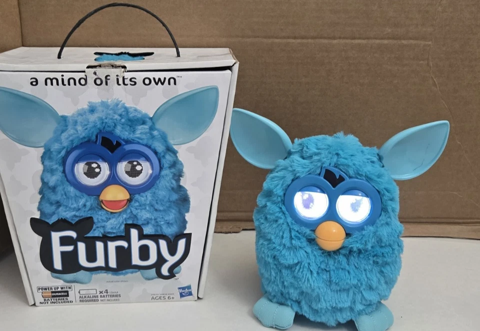 Hasbro FURBY 2012 Mind of Its Own Teal Blue WORKS Plush Sleeps Talks Moves Box - Image 3 of 4