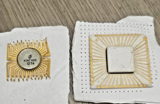 Lot 2 Rare White Ceramic CPU Chips Scrap Gold Recovery