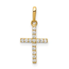 10K CZ Cross Pendant 10YC401