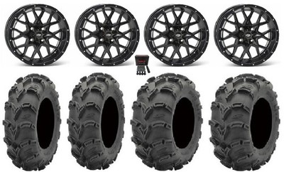 ITP Hurricane 14'' Wheels Black 28'' Mud Lite XL Tires Sportsman 550 850 1000