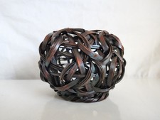 Vintage Japanese Handwoven Bamboo Ikebana Flo...