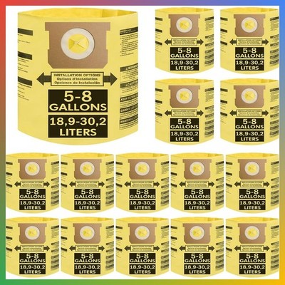 15 Pcs 5 8 Gallon Vacuum Bags For Shop Vac Dust Paper Kraft Durable