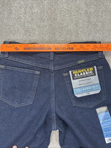 Rustler Classic Relaxed Fit Straight Leg Jeans Mens Size 30 x 30 NWT Heavyweight - Picture 8 of 11