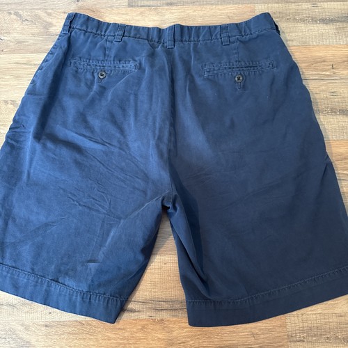 Polo Ralph Lauren VTG Chino Shorts 100% Cotton Navy Blue 34 X 9 Flat Front - Picture 8 of 8