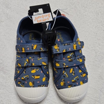 Jumping Beans Blue Construction Hook & Loop Casual Shoes Unisex Kids Size 11