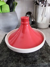 Moroccan Style Tagine in Red - Off White - Ecru Stove Cooking