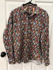 Visconti Black XL Skull Print Skulls Multi Color Natural Stretch Limited