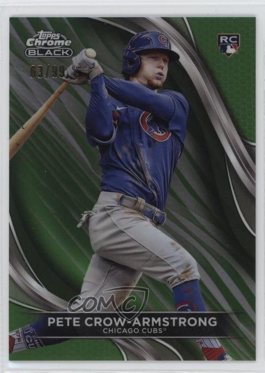 2024 Topps Chrome Black Green Refractor 63/99 Pete Crow-Armstrong #96 18vp