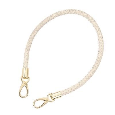 Ersatzgriff für PU Tasche geflochtenes Leder 60cm beige gold