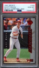 1997 Select Scott Rolen #102 (Company Red) - HOF Rookie RC - PSA 10 GEM MINT