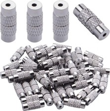 50Pcs Silver Brass Barrel Screw Clasps Cord End Caps for Jewelry Making