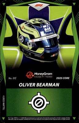 2025 Uno Elite Core F1 Formula 1 GREEN Oliver Bearman Racing Helmet #012