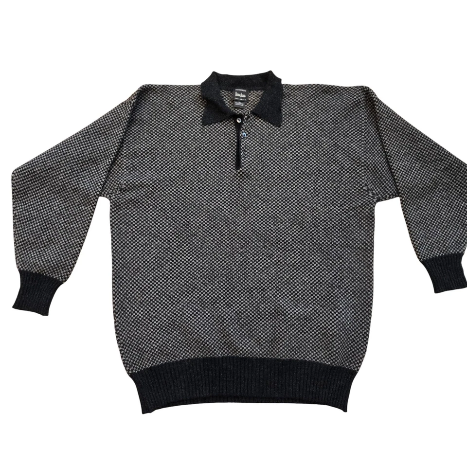Neiman Marcus Collared Sweater 100% Cashmere Made in Scotland Mens L Geometric - Image 3 of 4