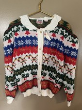 Vtg 80  s Christmas Sweater Sycamore Size Med