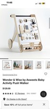 Wonder & Wise wooden by Asweets Baby Activity Push Walker  Great condition 