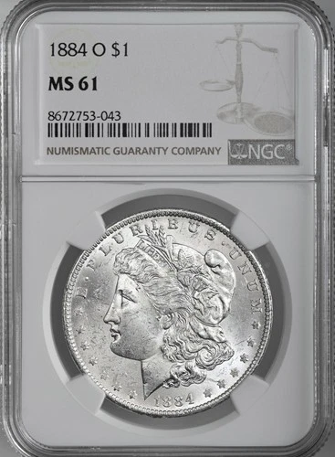 1884-O  $1  MORGAN SILVER DOLLAR  "NEW ORLEANS MINT"  NGC MS61 #8672753-043
