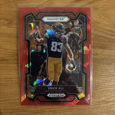 2024 Panini Prizm Draft Picks - Red Cracked Ice #171 Erick All (RC)