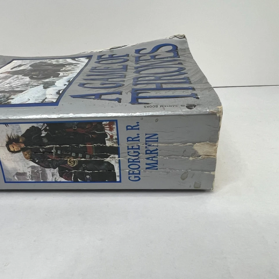 A Game Of Thrones: Bantam 1997 Printing Blue/Silver Jon Snow Paperback-Martin Foto 4 de 4