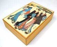 BALOS Japanese Woodblock Print Box With Handmade Rice Paper Sheets & Envelopes