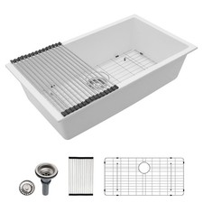 Dcolora 33 In. White Undermount Granite Compo...