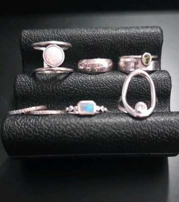 Silpada Women s Mixed Lot 7pcs 925 Sterling Silver Rings w/ Opal, Peridot, & CZ