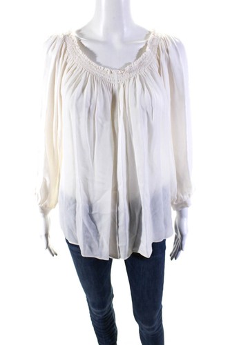 Artelier Nicole Miller Damen elastisches schulterfreies Langarm Oberteil Bluse Large
