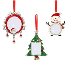 Family Christmas Photo Frame Ornaments Hanging Tree Decoration 3PCS Gift Set Pro
